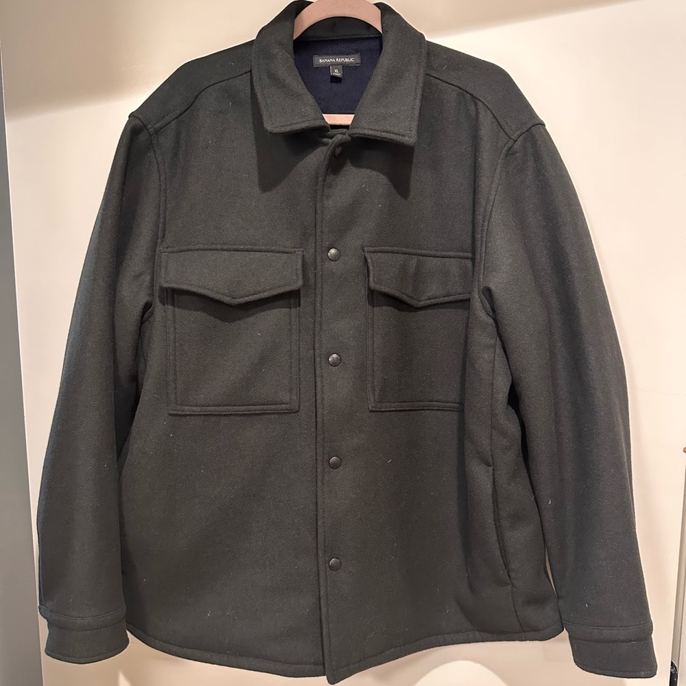 Banana Republic Oversized Shirt Jacket - Dark Green - Size XL
